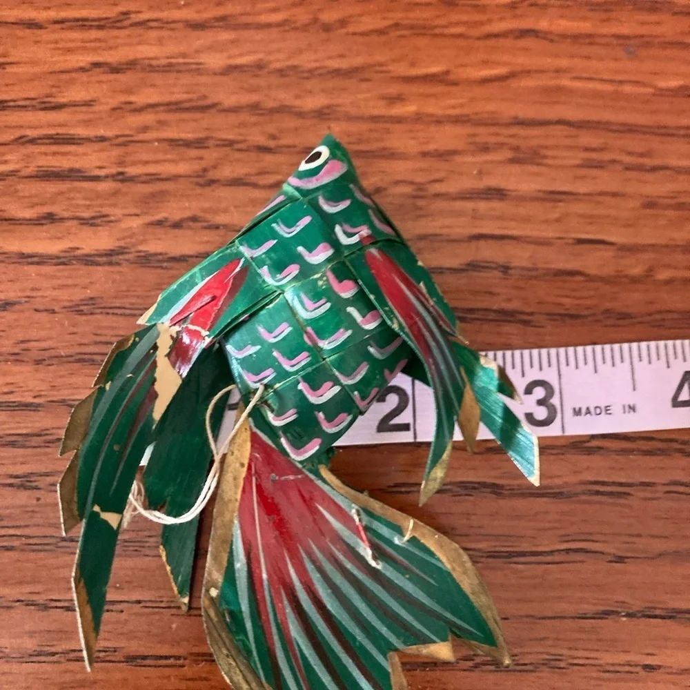 Hanging birds and fish Vintage Oragami painted missing some paint